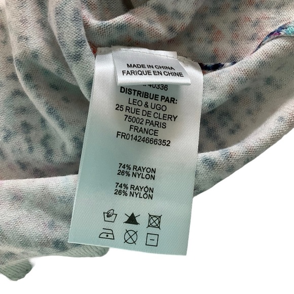 Leo & Ugo Women’s Sweater Multi Color Size 8-10 Jeweled 3/4 Sleeve Top - Picture 12 of 14